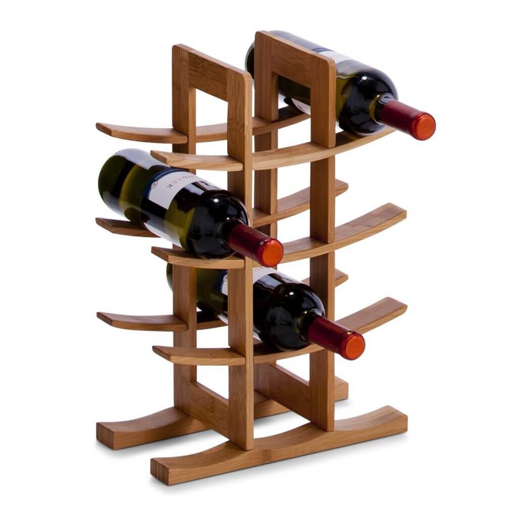 Weinregal aus Bambus Geschenk für Opa