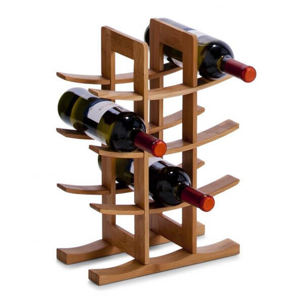 Weinregal aus Bambus Geschenk für Opa