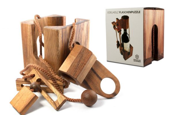 Flaschenpuzzle aus edlem Holz - Geschenke für Weinkenner Weinliebhaber Geschenke für Männer kaufen Männergeschenke 4