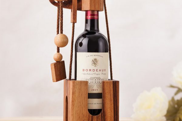 Flaschenpuzzle aus edlem Holz - Geschenke für Weinkenner Weinliebhaber Geschenke für Männer kaufen Männergeschenke
