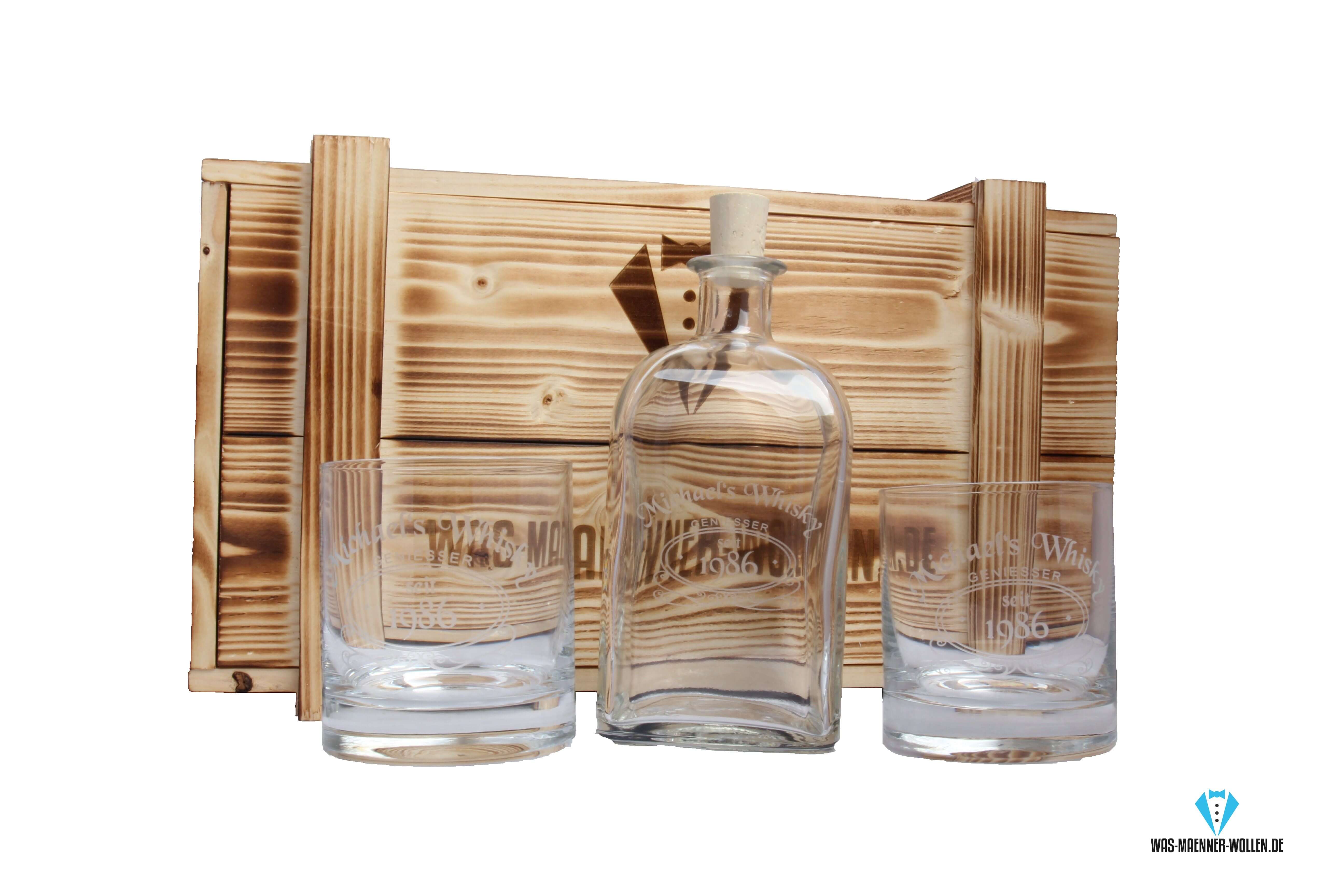 Whisky-Set personalisierte Geschenke für Männer Karaffe und Gläser 4