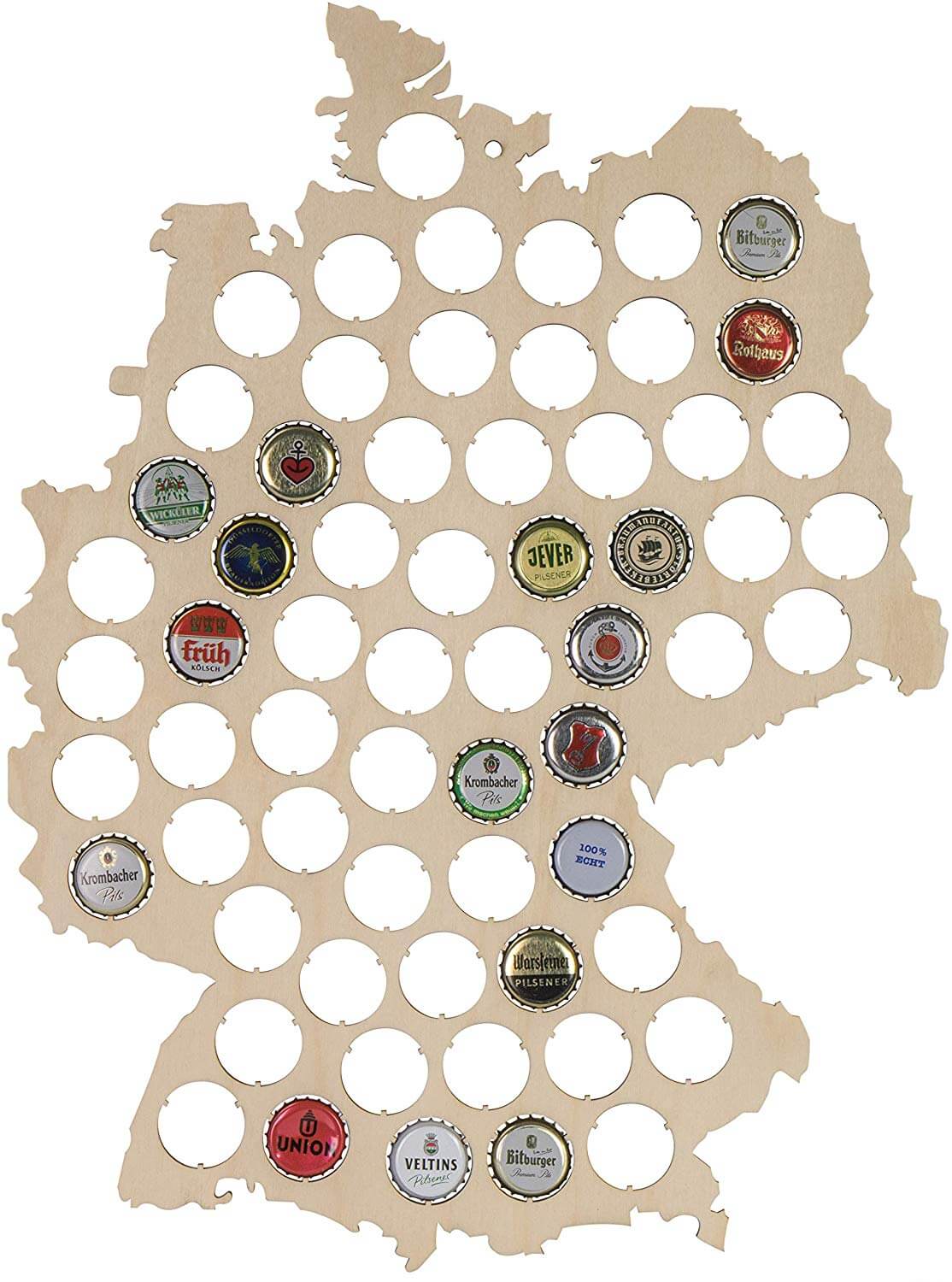 Kronkorken Karte - Kronkorken Sammel Karte - Deutschlandkarte zum Bierdeckel sammeln - Bierdeckelkarte