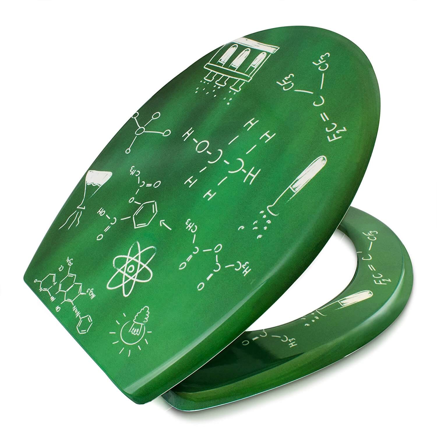 Nerd Geschenke - Die besten Gadgets für Geeks - Toilettensitz mit chemischen Formeln - Absenkautomatik Toilettendeckel