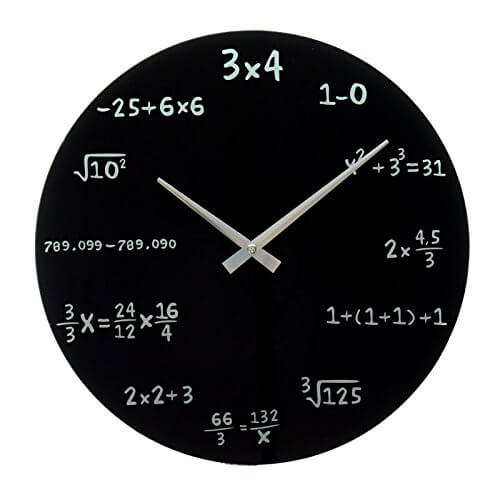 Nerd Geschenke - Die besten Gadgets für Geeks - Uhr für Mathematiker mathematische Formeln lösen um Uhrzeit zu erfahren