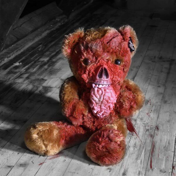 Zombie Teddy kaufen Geschenk für Horror Fans - Teddybär, Kuscheltier, Plüschtier, Stofftier - Gehirn essen gruselig 2