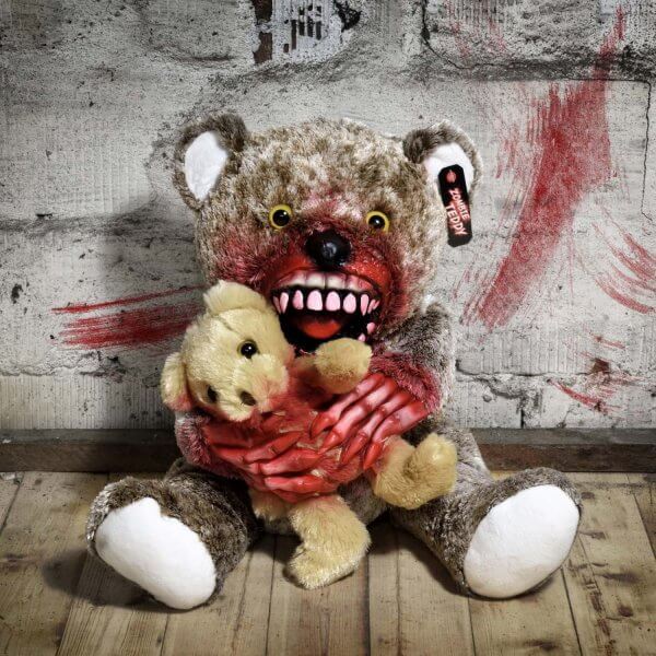 Zombie Teddy kaufen Geschenk für Horror Fans - Teddybär, Kuscheltier, Plüschtier, Stofftier - Knochen Hände mit kleinem 2