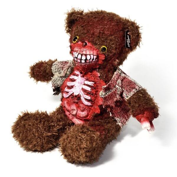 Zombie Teddy kaufen Geschenk für Horror Fans - Teddybär, Kuscheltier, Plüschtier, Stofftier - hässlich mit offenem Bauch 2