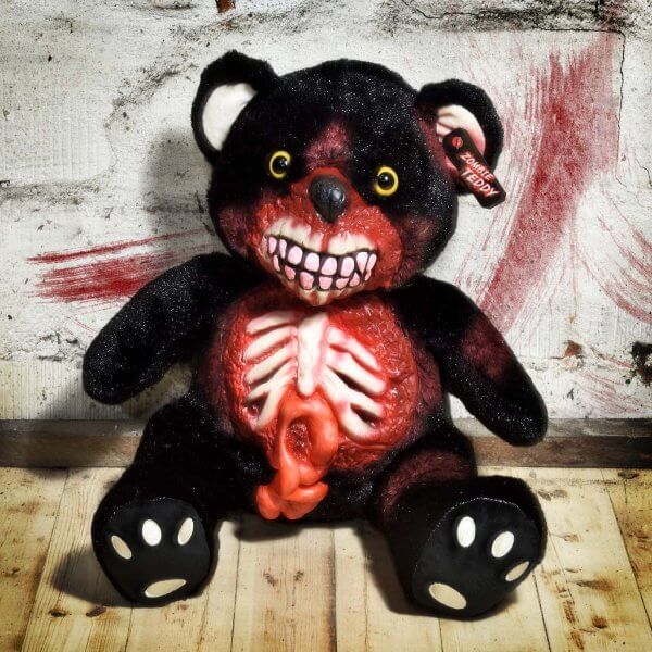 Zombie Teddy kaufen Geschenk für Horror Fans - Teddybär, Kuscheltier, Plüschtier, Stofftier - offener Bauch 2