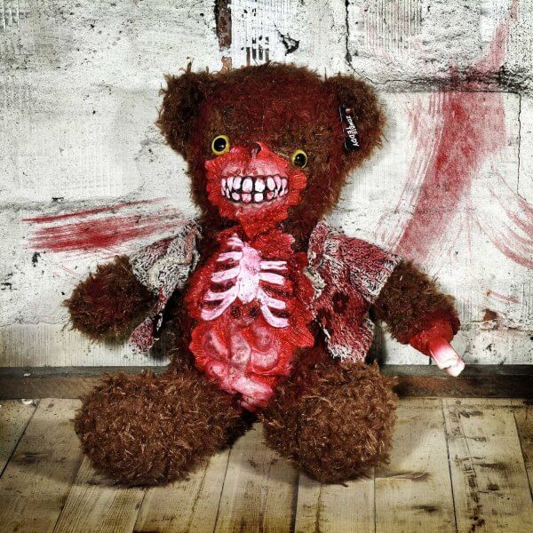 Zombie Teddy kaufen Geschenk für Horror Fans - Teddybär, Kuscheltier, Plüschtier, Stofftier - offener Bauch 4