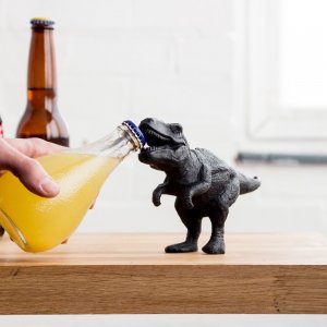 Aussergewöhnliche Flaschenöffner ungewöhnlich Kapselheber ausgefallen Bieröffner - coole, besondere, beste, edle, edel, lustige, originelle, aus Holz - T-Rex