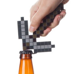 Aussergewöhnliche Flaschenöffner ungewöhnlich Kapselheber ausgefallen Bieröffner - coole, besondere, beste, originelle, aus Holz - Geek Falschenöffner Minecraft