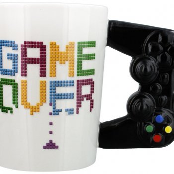 Game Over Nerdige Tasse Becher für Gamer Lustige Tassen - coole ausgefallene witzige außergewöhnliche Bürotasse