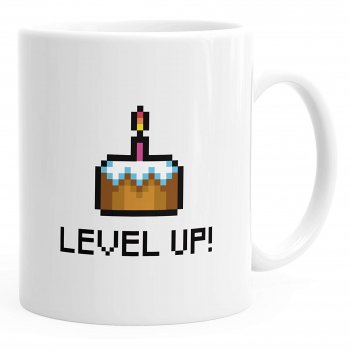 Level up - Lustige Tassen - coole ausgefallene witzige außergewöhnliche Bürotasse