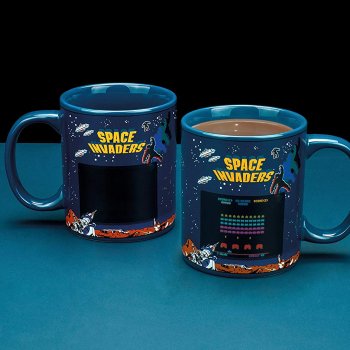 Space Invader 2 Tasse Becher für Gamer Lustige Tassen - coole ausgefallene witzige außergewöhnliche Bürotasse