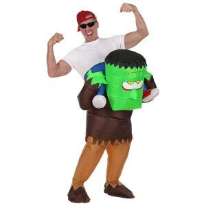 107 Carry Me Kostüm aufblasbares Frankenstein Huckepack Kostüm Frankensteins Monster Verkleidung Fabelwesen Piggyback Ride On Faschings Geschenk Karneval Kostüm Halloween JGA