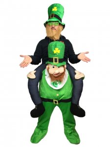 113 Carry Me Kostüm dicker Leprechaun Huckepack Kostüm Kobold Einheitsgröße zum Anpassen Verkleidung Piggyback Ride On auf den Schultern Faschings Karneval Kostüm Halloween JGA