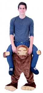 115 Carry Me Kostüm Big Foot Huckepack Kostüm Sasquatch Verkleidung Fabelwesen Piggyback Ride On auf den Schultern Faschings Karneval Kostüm Halloween JGA Carry Me Bestseller