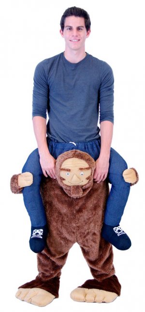 115 Carry Me Kostüm Big Foot Huckepack Kostüm Sasquatch Verkleidung Fabelwesen Piggyback Ride On auf den Schultern Faschings Karneval Kostüm Halloween JGA Carry Me Bestseller