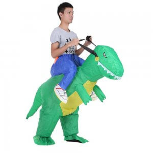 118 Carry Me Kostüm aufblasbarerer Dinosaurier Huckepack Kostüm Dino T-Rex Verkleidung Fabelwesen Piggyback Ride On auf den Schultern Kostüm Faschings Karneval Kostüm Halloween JGA