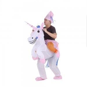 127 Carry Me Kostüm Mann auf Einhorn Huckepack Kostüm Einhorn Verkleidung Fabelwesen Piggyback Ride On auf den Schultern Faschings Geschenk Kostüm Halloween Fastnacht JGA