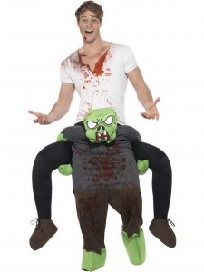 152 Carry Me Kostüm Comic Zombie Huckepack Kostüm Cartoon Zombie Verkleidung Fabelwesen Piggyback Ride On auf den Schultern Faschings Karneval Kostüm Halloween JGA Carry Me Bestseller