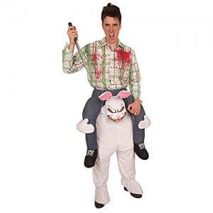 155 Carry Me Kostüm Zombie Hase Huckepack Kostüm Hase als Zombie Verkleidung Fabelwesen Piggyback Ride On auf den Schultern Faschings Karneval Kostüm Fastnacht JGA Carry Me Bestseller