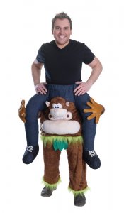 23 Huckepack Affe Kostüm Affen Verkleidung Tierkostüm Piggyback Ride On auf den Schultern Kostüm Faschings Geschenk Karneval Kostüm Halloween Fastnacht
