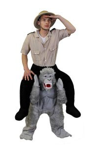 28 Huckepack böser Gorilla Kostüm Affen Verkleidung Tierkostüm Piggyback Ride On auf den Schultern Kostüm Faschings Geschenk Karneval Kostüm Halloween Fastnacht