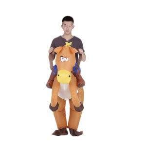 43 Carry Me Huckepack Kostüm aublasbares Pferd Pferde Esel Verkleidung Tierkostüm Piggyback Ride On auf den Schultern Faschings Karneval Halloween Fastnacht Ohne Rotkäppchen