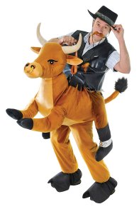 47 Carry Me Huckepack Kostüm Bullenreiter Kostüm Bullen Reiten Verkleidung Tierkostüm Piggyback Ride On auf den Schultern Faschings Geschenk Karneval Halloween Junggesellenabschied