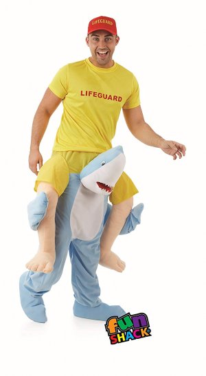 50 Carry Me Kostüm lustiges Hai Huckepack Kostüm Hai Verkleidung Tierkostüm Piggyback Ride On auf den Schultern Kostüm Faschings Karneval Halloween JGA Junggesellenabschied