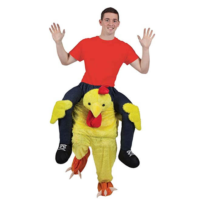 61 Carry Me Kostüm lustiges Huhn Huckepack Kostüm Huhn Verkleidung Tierkostüm Piggyback Ride On auf den Schultern Faschings Karneval Kostüm Halloween JGA Junggesellenabschied