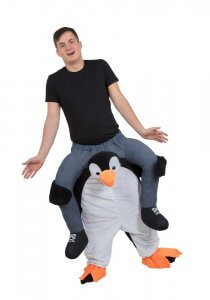 77 Carry Me Kostüm Pinguin Huckepack Kostüm Pinguin Verkleidung Tierkostüm Piggyback Ride On auf den Schultern Faschings Karneval Kostüm Halloween JGA Junggesellenabschied