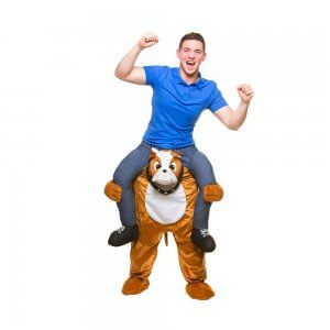 82 Carry Me Kostüm Hund Bulldog reiten Huckepack Kostüm Hund Bulldogge Verkleidung Piggyback Ride On auf den Schultern Faschings Karneval Kostüm Halloween Junggesellenabschied