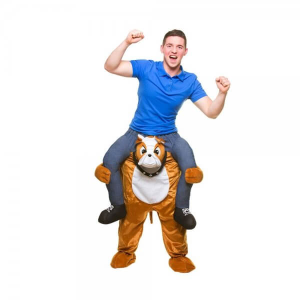 82 Carry Me Kostüm Hund Bulldog reiten Huckepack Kostüm Hund Bulldogge Verkleidung Piggyback Ride On auf den Schultern Faschings Karneval Kostüm Halloween Junggesellenabschied