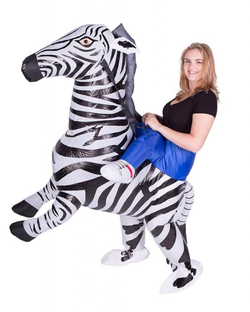 86 Carry Me Kostüm Zebra Huckepack Kostüm Zebra Verkleidung Tierkostüm Piggyback Ride On auf den Schultern Faschings Karneval Kostüm Halloween Fastnacht JGA Junggesellenabschied