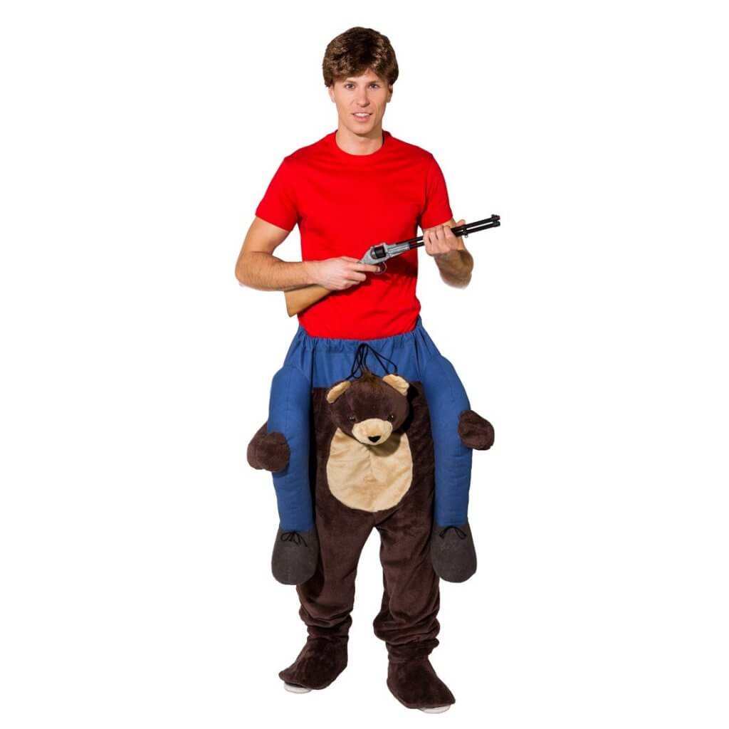 9 Carry Me Bär Jägerkostüm für Fasching Teddy Piggyback Ride On auf dem Rücken Faschings Geschenk Kostüm beste Auswahl an Huckepack Kostümen