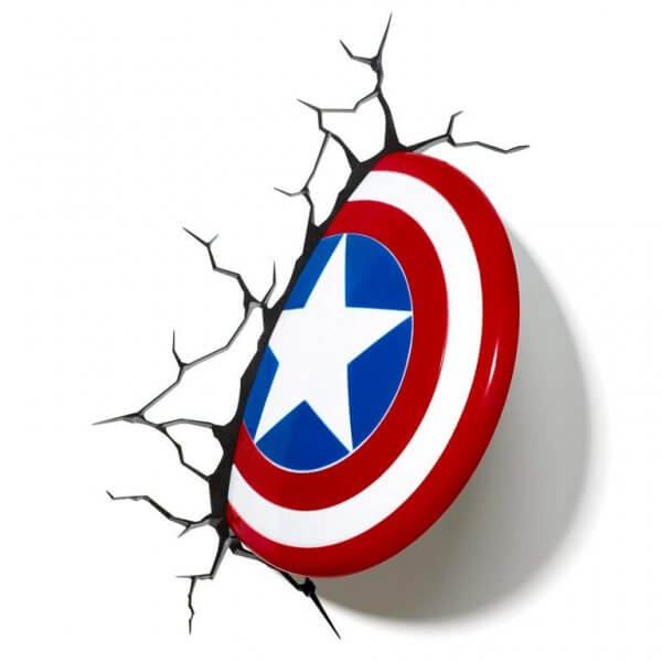 Superhelden 3D Wandleuchten – Optisch ein Highlight - Captain America Schild