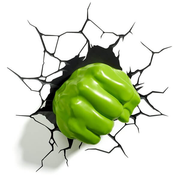 Superhelden 3D Wandleuchten – Optisch ein Highlight - Hulk Hand