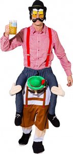 218 Carry Me Kostüm Lederhosen Bayer Huckepack Kostüm waschechter Bayer Verkleidung Fabelwesen Ride On auf den Schultern Faschings Karneval Kostüm Halloween JGA DIY