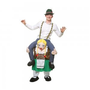 233 Carry Me Kostüm Bayrische Frau Huckepack Kostüm Bierträgerin Bierzeltdame Verkleidung Fabelwesen Piggyback Ride On auf den Schultern Faschings Karneval Kostüm Halloween JGA DIY