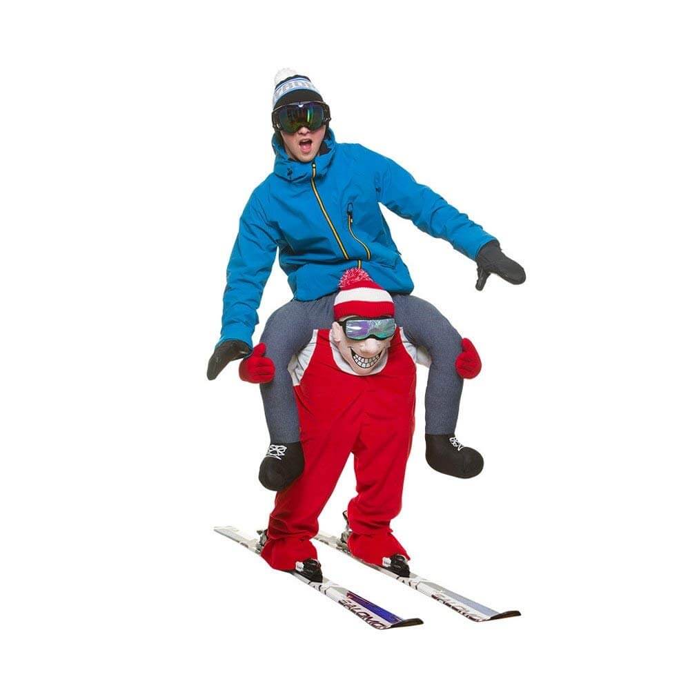 237 Carry Me Kostüm Ski Fahrer Spieler Skifahrer Kostüm Footballspieler Verkleidung Fabelwesen Piggyback Ride On auf den Schultern Faschings Karneval Kostüm Halloween JGA DIY