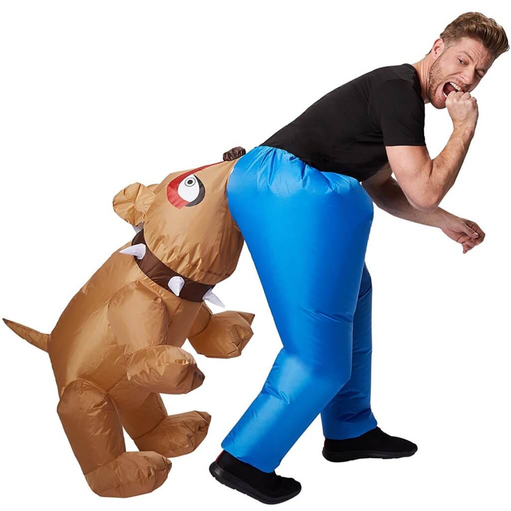 310 Carry Me Kostüm vom Hund in den Hintern gebissen LIFT ME UP Verkleidung Piggyback Ride On auf den Schultern getragen Hunde-Biss Faschings Karneval Kostüm Halloween DIY JGA