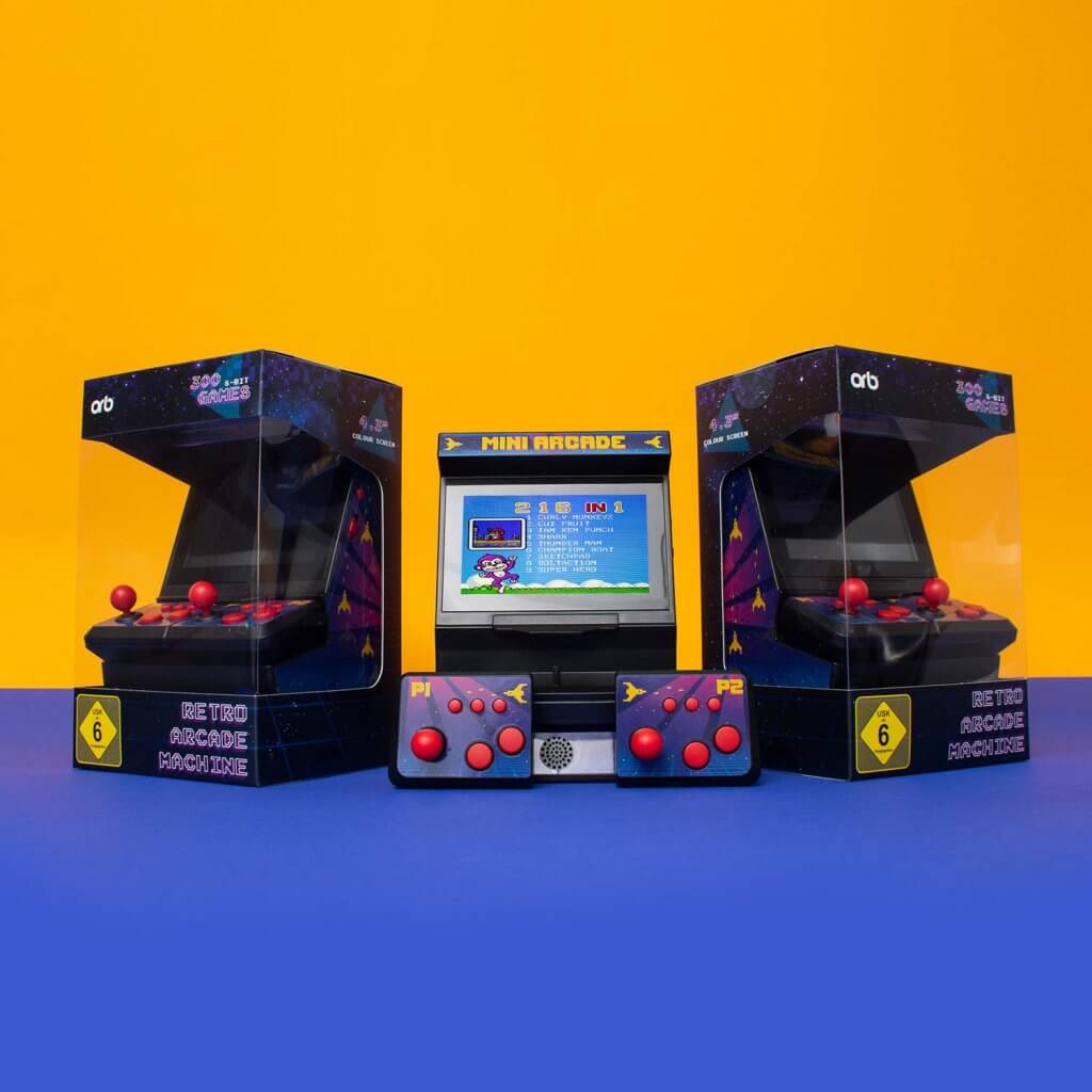 Dual Mini Arcade 300 8-Bit Spiele Retro Männergeschenk