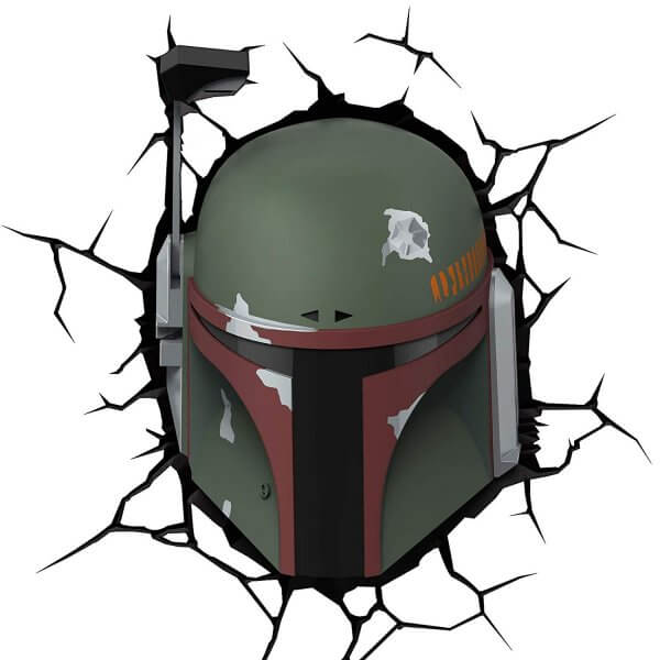 Star Wars 3D Wandlampe - Boba Fett Frontal - Superhelden Lampe - Wandlampe in 3D - Durch die Wand Lampe - 3D Lampe Star Wars