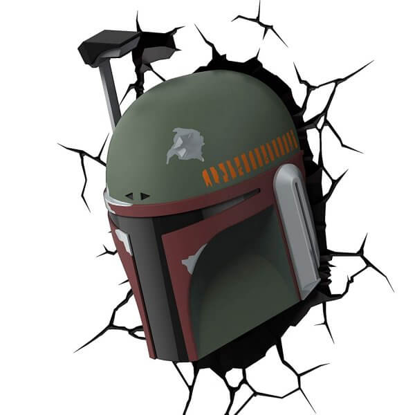 Star Wars 3D Wandlampe - Boba Fett - Superhelden Lampe - Wandlampe in 3D - Durch die Wand Lampe - 3D Lampe Star Wars