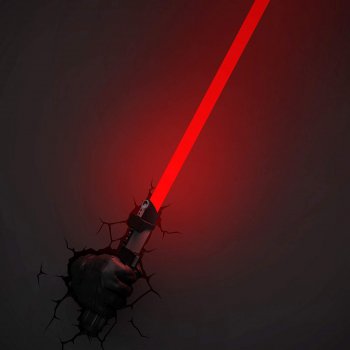 Star Wars 3D Wandlampe - Darth Vader Lichtschwert Hand Handschuh an - Superhelden Lampe - Wandlampe in 3D - Durch die Wand Lampe - 3D Lampe Star Wars