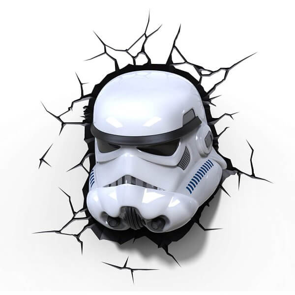 Star Wars 3D Wandlampe - Stormtrooper - Superhelden Lampe - Wandlampe in 3D - Durch die Wand Lampe - 3D Lampe Star Wars