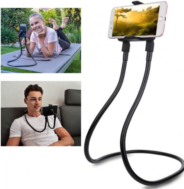 Praktischer Handyhalter - Nackenhalterung fürs Smartphone - Männer Gadget - Must Have beim Couching